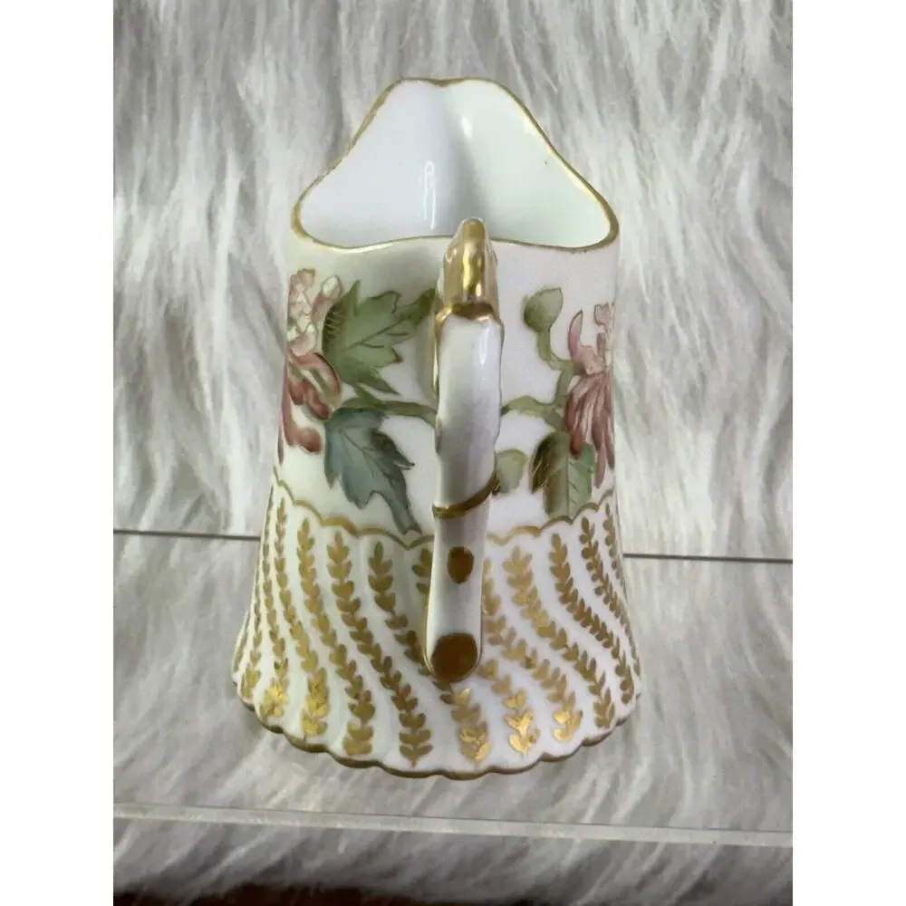 Antique 1900-1920s T&V Limoges France Pitcher Cream Milk Syrup F H George Signed